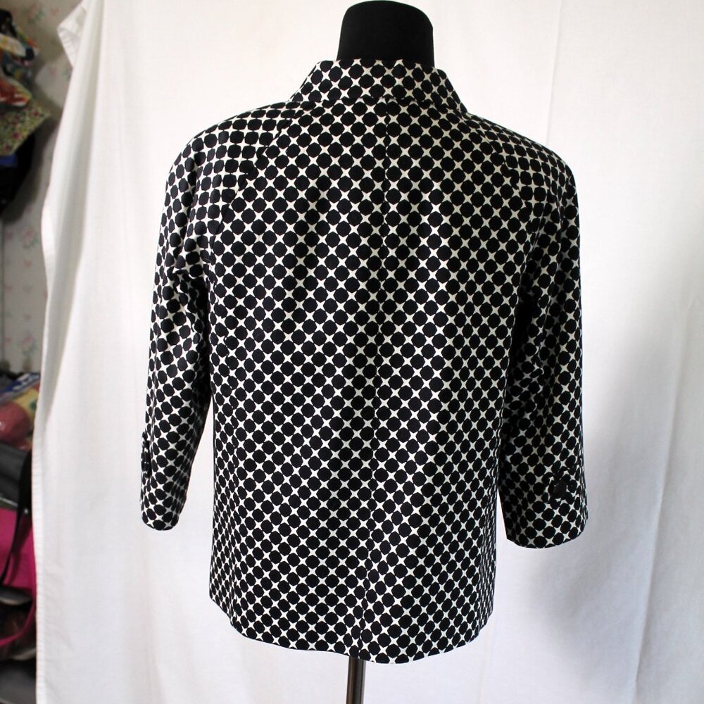 Talbots Retro Swing Blazer 60s Vibe 3/4 Sleeves Cotton Blend Size 4P - Picture 4 of 13